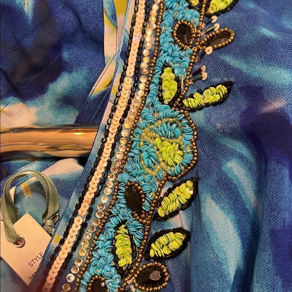 LUCKY & COCO NWT Kaftan Womens 3X Blue Water Embellished
Gemstone Beach Wear - Picture 15 of 15